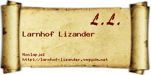 Larnhof Lizander névjegykártya